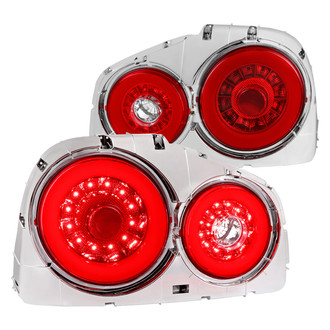 Spec-D® - Driver and Passenger Side Chrome/Red Fiber Optic LED Tail Lights