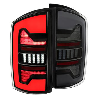 Spec-D® - Driver and Passenger Side Matte Black/Smoke Fiber Optic LED Tail Lights