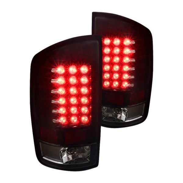 Spec-D® - Black/Smoke LED Tail Lights, Dodge Ram