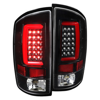 Spec-D® - Driver and Passenger Side Gloss Black Fiber Optic LED Tail Lights