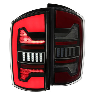 Spec-D® - Driver and Passenger Side Black/Smoke Fiber Optic LED Tail Lights