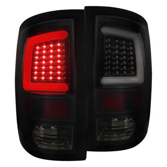 Spec-D® - Driver and Passenger Side Gloss Black/Smoke Fiber Optic LED Tail Lights