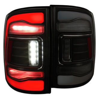 Spec-D® - Driver and Passenger Side Black/Smoke Fiber Optic LED Tail Lights