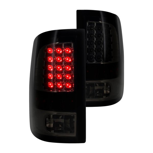 Spec-D® - Gloss Black/Smoke LED Tail Lights, Dodge Ram
