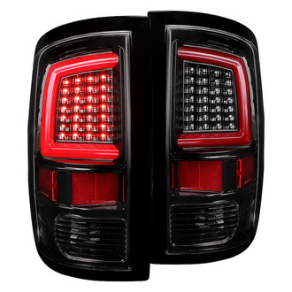 Spec-D® - Driver and Passenger Side Gloss Black Fiber Optic LED Tail Lights
