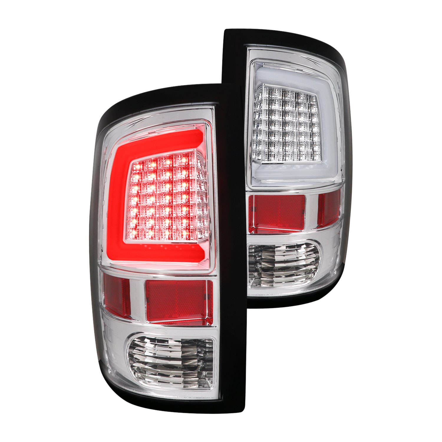 Spec D® Lt Ram09cled G2 Tm Chrome Fiber Optic Led Tail Lights