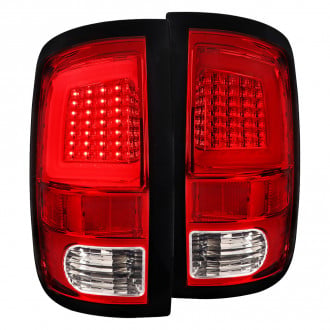 Spec-D® - Driver and Passenger Side Chrome/Red Fiber Optic LED Tail Lights