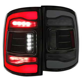 Spec-D® - Driver and Passenger Side Black/Smoke Sequential Fiber Optic LED Tail Lights