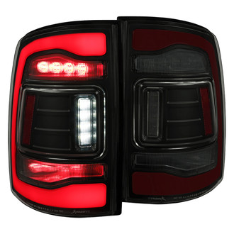Spec-D® - Driver and Passenger Side Black/Smoke Sequential Fiber Optic LED Tail Lights
