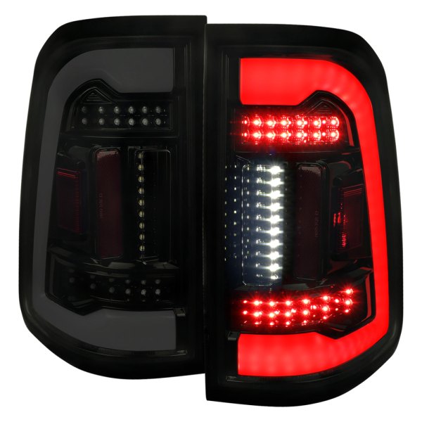 Spec-D® - Gloss Black/Smoke Fiber Optic LED Tail Lights