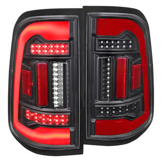 Spec-D® - Driver and Passenger Side Gloss Black Fiber Optic LED Tail Lights