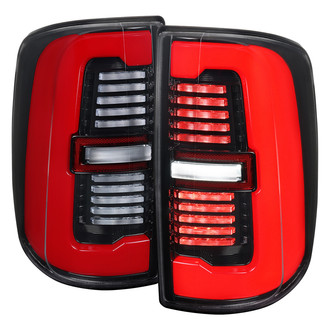 Spec-D® - Driver and Passenger Side Gloss Black Sequential Fiber Optic LED Tail Lights