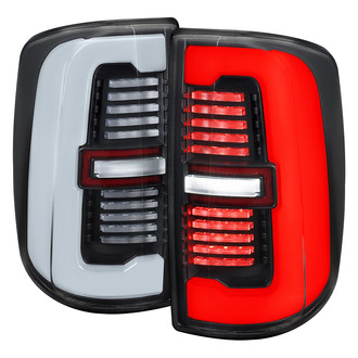 Spec-D® - Driver and Passenger Side Matte Black Sequential Fiber Optic LED Tail Lights