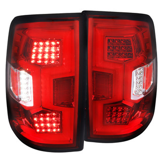 Spec-D® - Driver and Passenger Side Chrome/Red Sequential Fiber Optic LED Tail Lights