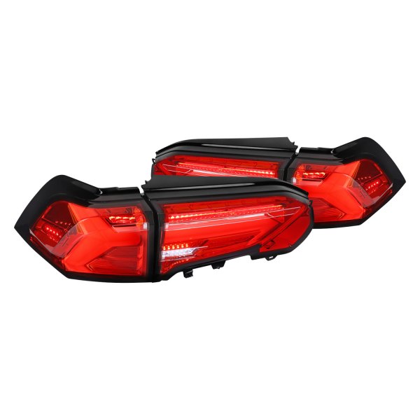 Spec-D® - Chrome/Red Sequential Fiber Optic LED Tail Lights, Toyota RAV4