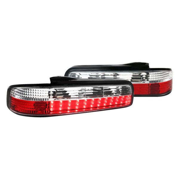 Spec-D® - Chrome/Red LED Tail Lights, Nissan 240SX
