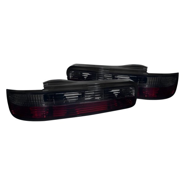 Spec-D® - Chrome Red/Smoke Factory Style Tail Lights, Nissan 240SX