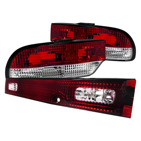 Spec-D® - Chrome/Red Factory Style Tail Lights, Nissan 240SX