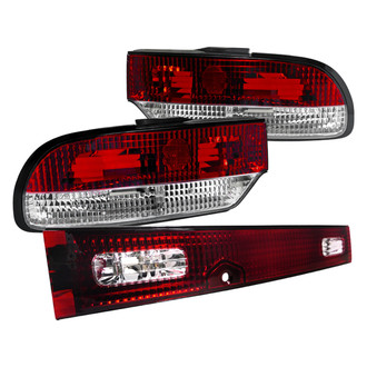 Spec-D® - Driver and Passenger Side Chrome/Red Factory Style Tail Lights