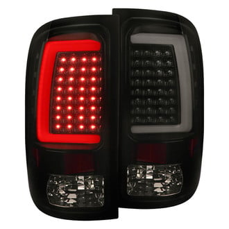 Spec-D® - Driver and Passenger Side Gloss Black/Smoke Fiber Optic LED Tail Lights