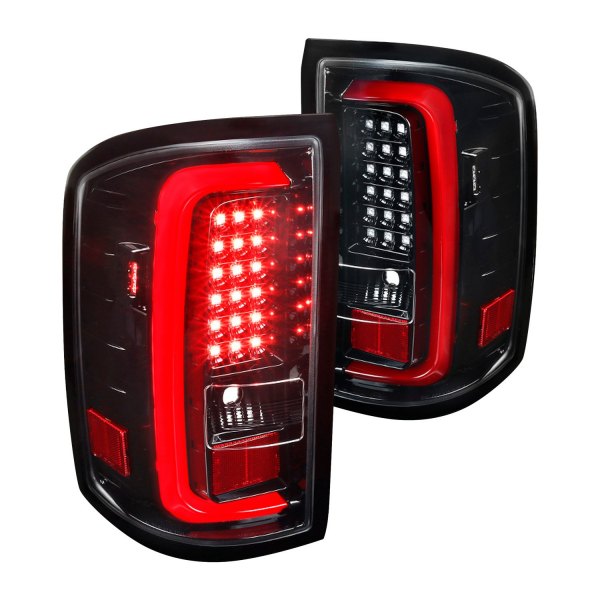 Spec-D® - Gloss Black/Red Fiber Optic LED Tail Lights