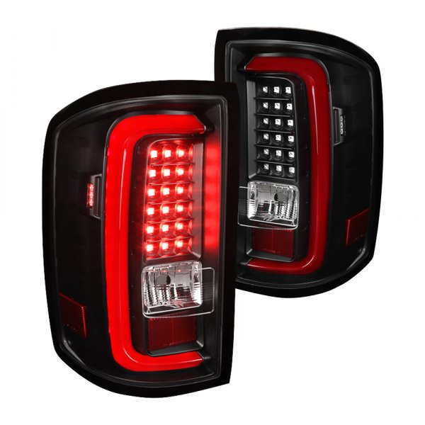 Spec-D® - Black LED Tail Lights, GMC Sierra 2500