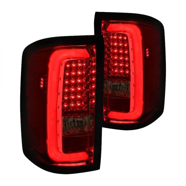 Spec-D® - Chrome Red/Smoke Fiber Optic LED Tail Lights