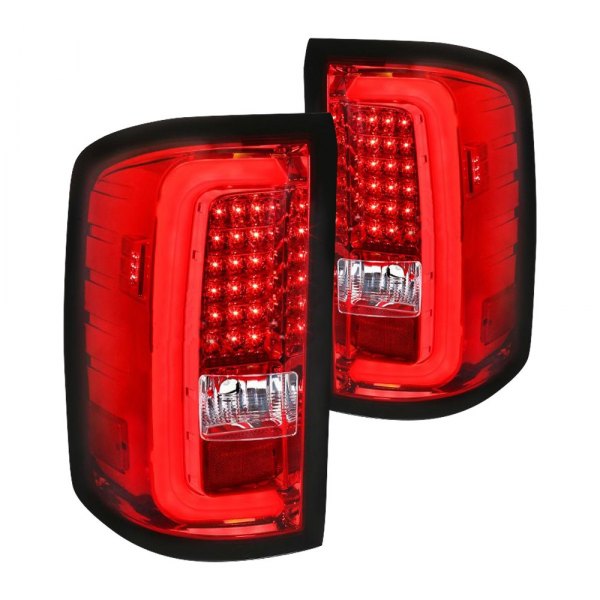 Spec-D® - Chrome/Red Fiber Optic LED Tail Lights