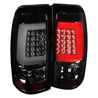 Spec-D® - Driver and Passenger Side Chrome/Smoke C-Shape Fiber Optic LED Tail Lights