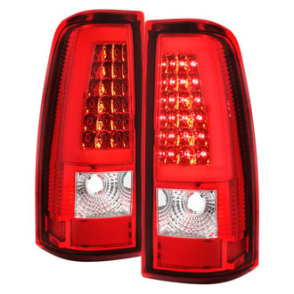 Spec-D® - Driver and Passenger Side Chrome/Red C-Bar Fiber Optic LED Tail Lights