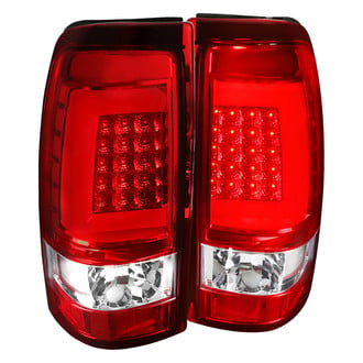 Spec-D® - Driver and Passenger Side Chrome/Red C-Shape Fiber Optic LED Tail Lights