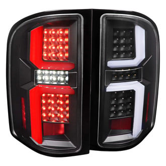 Spec-D® - Driver and Passenger Side Matte Black Fiber Optic LED Tail Lights