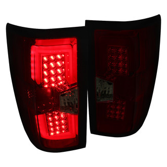 Spec-D® - Driver and Passenger Side Chrome Red/Smoke Fiber Optic LED Tail Lights