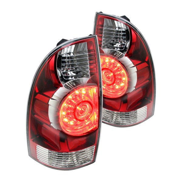 Spec-D® - Chrome/Red LED Tail Lights, Toyota Tacoma