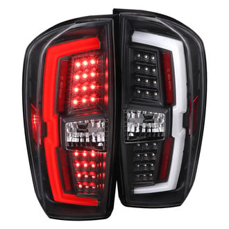Spec-D® - Driver and Passenger Side Matte Black Fiber Optic LED Tail Lights