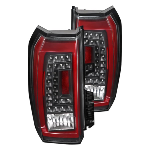 Spec-D® - Black Fiber Optic LED Tail Lights, Chevy Suburban