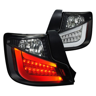 Spec-D® - Driver and Passenger Side Black/Red Fiber Optic LED Tail Lights