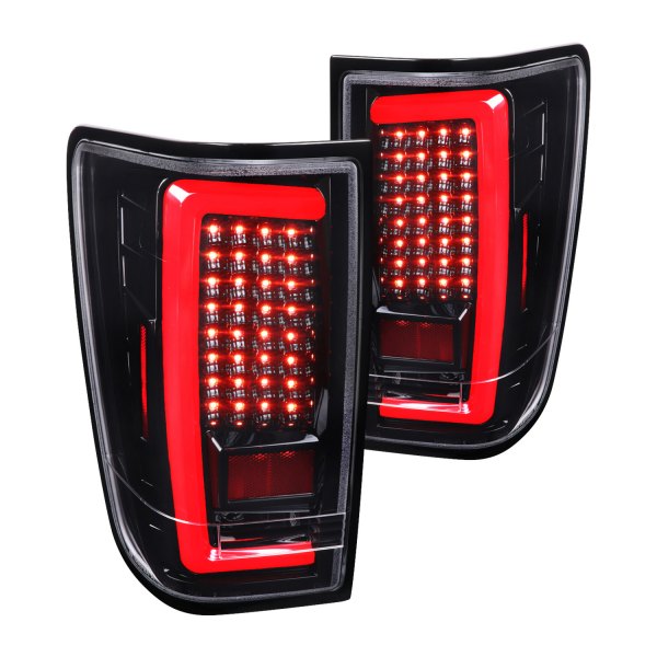 Spec-D® - Jet Black Fiber Optic LED Tail Lights, Nissan Titan