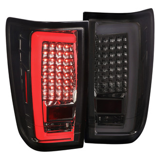 Spec-D® - Driver and Passenger Side Chrome/Smoke Fiber Optic LED Tail Lights