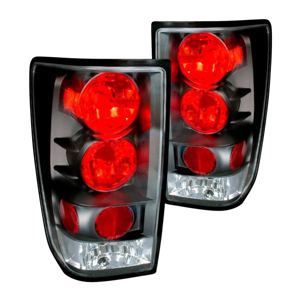 Spec-D® - Black/Red Euro Tail Lights, Nissan Titan