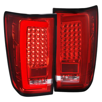 Spec-D® - Driver and Passenger Side Chrome/Red Fiber Optic LED Tail Lights