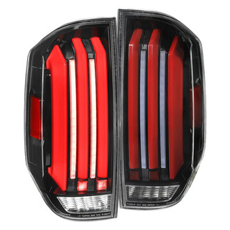 Spec-D® - Driver and Passenger Side Jet Black Sequential Fiber Optic LED Tail Lights