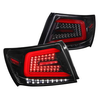 Spec-D® - Driver and Passenger Side Gloss Black Sequential Fiber Optic LED Tail Lights