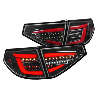 Spec-D® - Driver and Passenger Side Gloss Black Sequential Fiber Optic LED Tail Lights