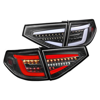Spec-D® - Driver and Passenger Side Matte Black Sequential Fiber Optic LED Tail Lights