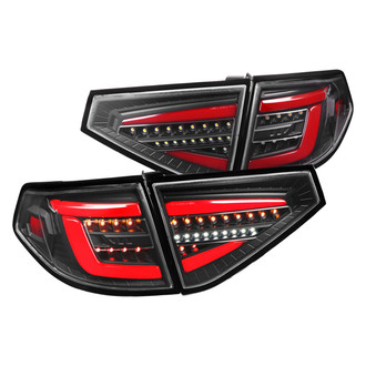 Spec-D® - Driver and Passenger Side Matte Black Sequential Fiber Optic LED Tail Lights