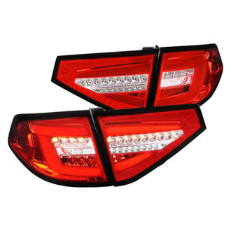 Spec-D® - Driver and Passenger Side Chrome/Red Sequential Fiber Optic LED Tail Lights