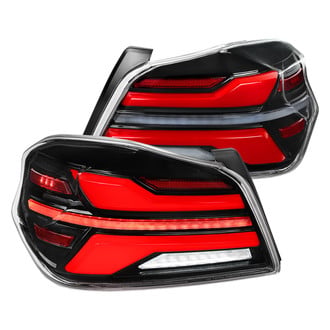 Spec-D® - Driver and Passenger Side Gloss Black Sequential Fiber Optic LED Tail Lights