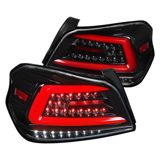 Spec-D® - Driver and Passenger Side Gloss Black Sequential Fiber Optic LED Tail Lights
