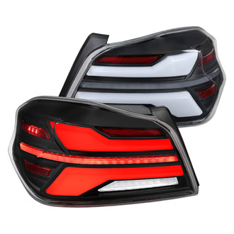 Spec-D® - Driver and Passenger Side Matte Black Sequential Fiber Optic LED Tail Lights